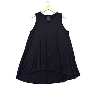 Kedem Sasson sz 3 approximately XL Sleeveless Tunic T Shirt Dress Black Stretch